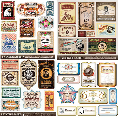 复古label矢量素材