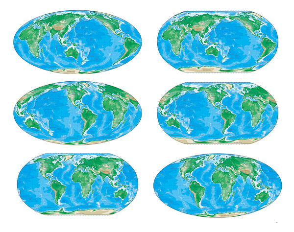 各种彩色版世界地图矢量素材