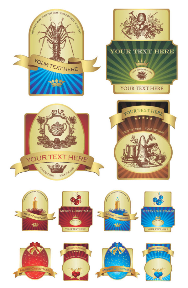 欧式label矢量素材&nbsp;