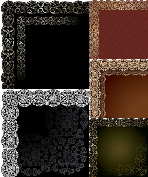 欧式花纹花边矢量素材