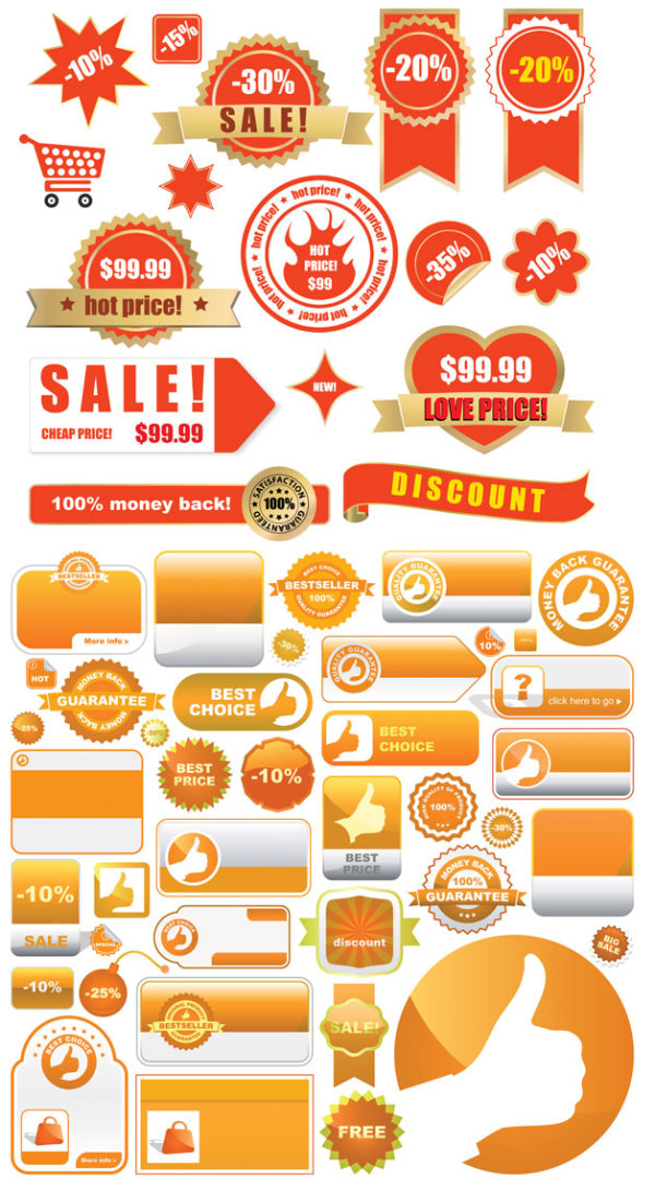 商品购物标签矢量素材