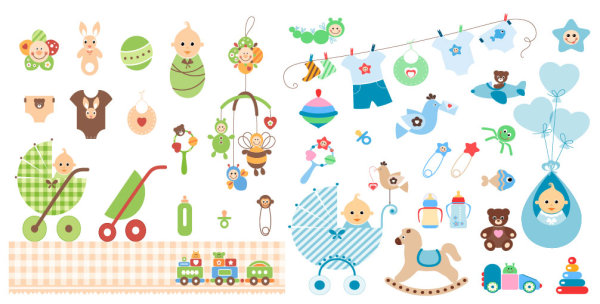 婴儿主题矢量素材