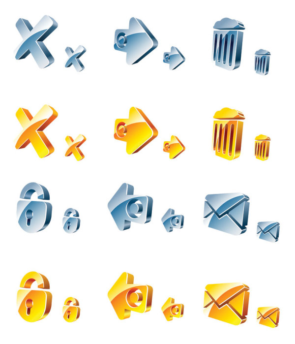 3D水晶质感图标矢量素材-2