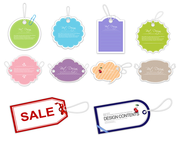 可爱吊牌标签矢量素材