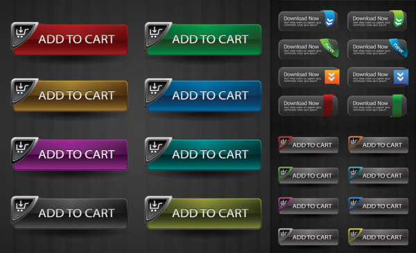 水晶风格按钮矢量素材