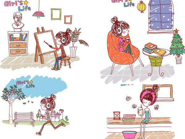 女孩的生活&middot;EPS&nbsp;Girl&rsquo;s&nbsp;Life10矢量素材