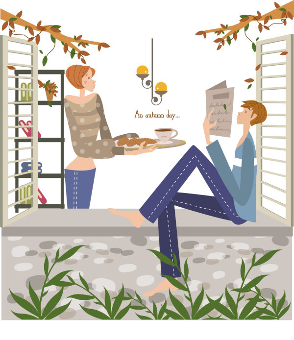 清新情人矢量素材6