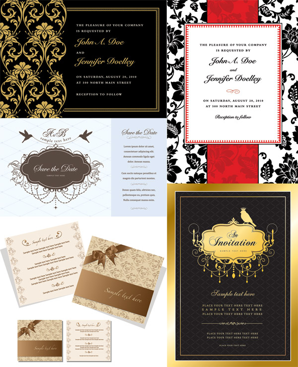 欧式华丽花纹封面矢量素材