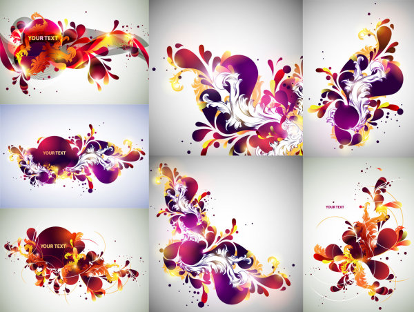 潮流花纹水滴状矢量素材