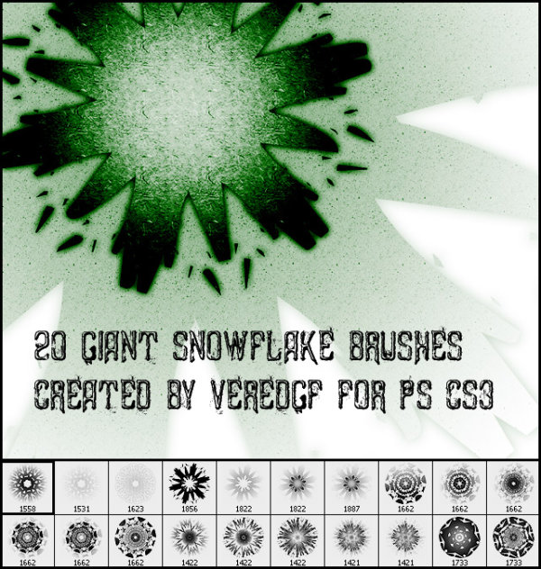 20款高清晰漂亮雪花PS笔刷