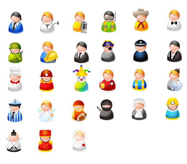 {卡通人物图标1}矢量素材