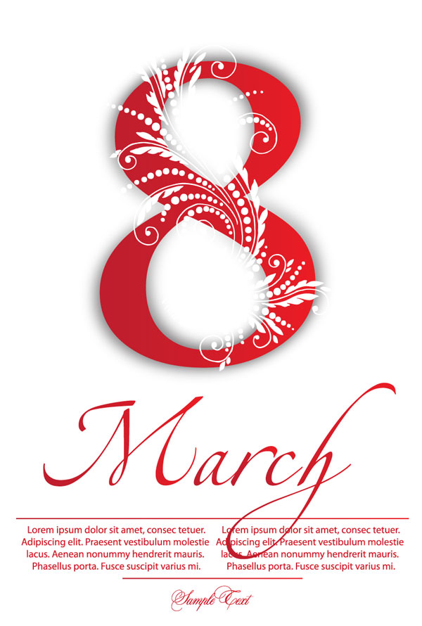 38妇女节主题矢量素材-3