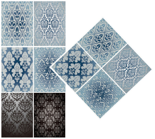 玻璃窗花纹贴纸矢量素材