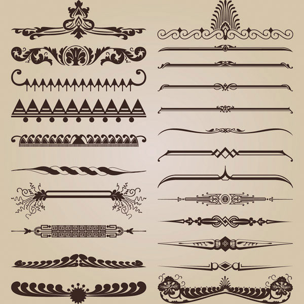 欧式复古花边矢量素材-1