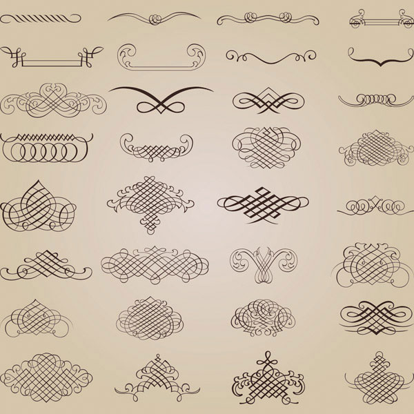 欧式复古花边矢量素材-3