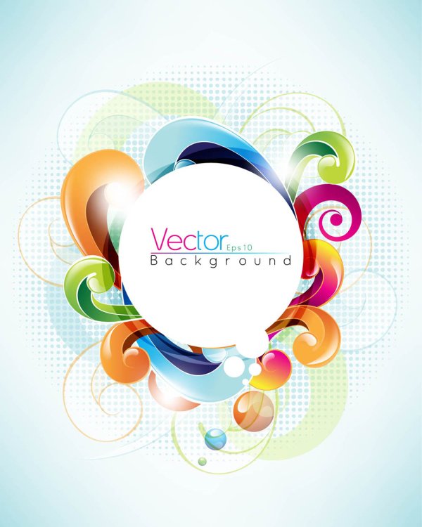 幻彩动感花纹背景03&mdash;&mdash;矢量素材