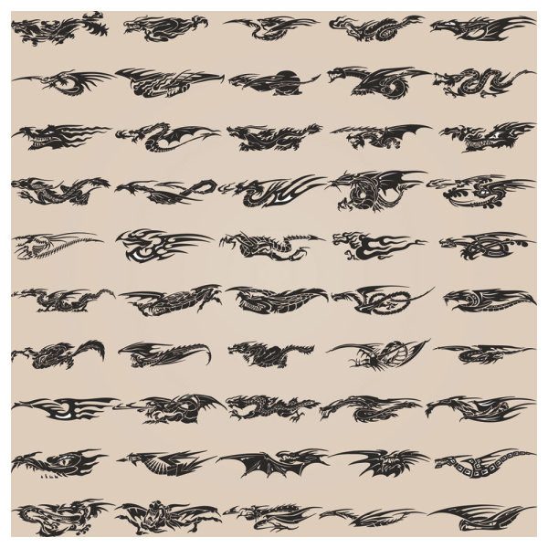 各式龙元素纹样01&mdash;&mdash;矢量素材