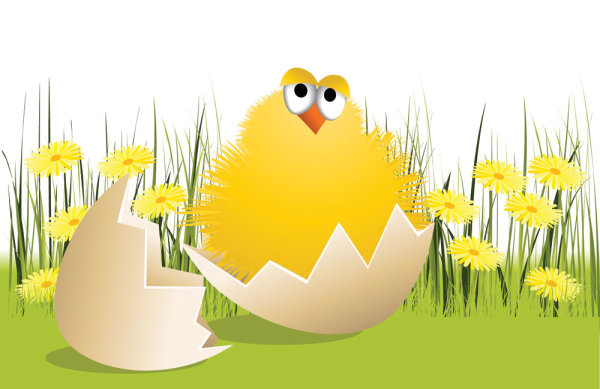 卡通小鸡破壳04&mdash;&mdash;矢量素材