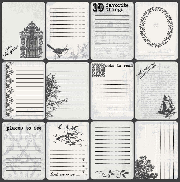 怀旧明信片矢量素材-1