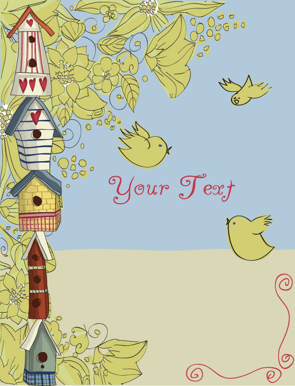 可爱的房子矢量素材-2