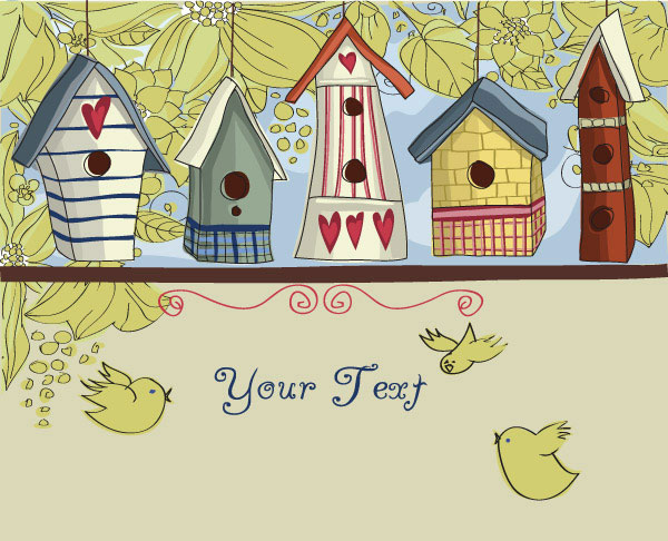 可爱的房子矢量素材