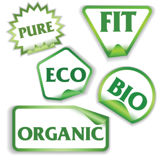 精美绿色标签01——矢量素材