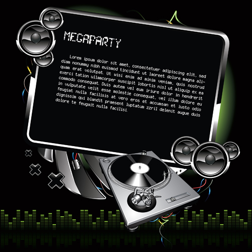 炫酷黑色背景文本框矢量素材