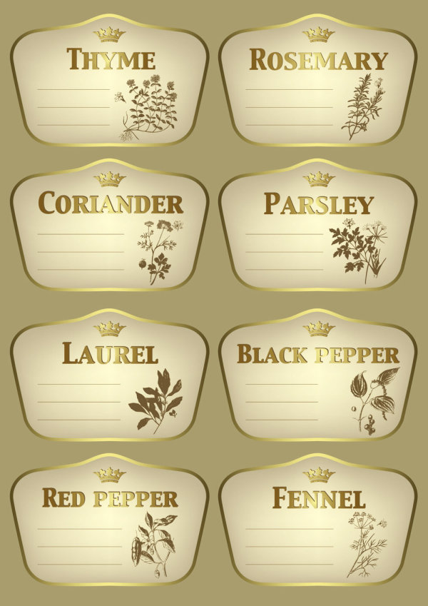 Simple bottle stickers 02 - Vector