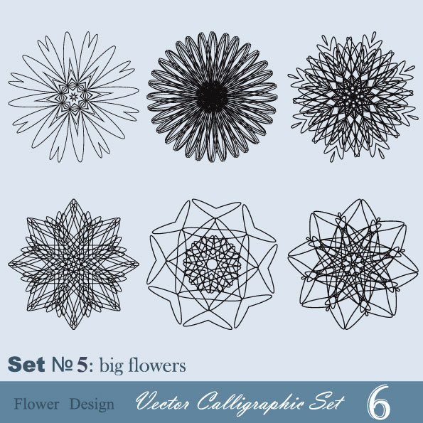 手绘花纹样式05&mdash;&mdash;矢量素材