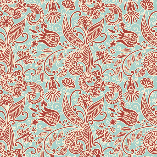 漂亮手绘花纹矢量素材-1