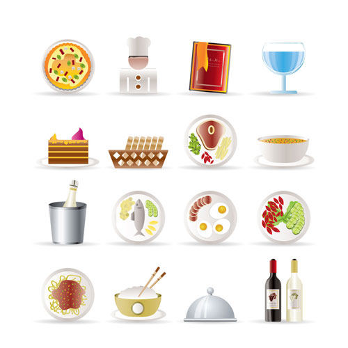 Restaurant kitchen icon 01 - vector material