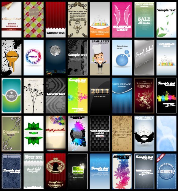 绚丽色彩的名片模板03——矢量素材