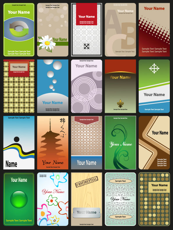 绚丽色彩的名片模板04——矢量素材