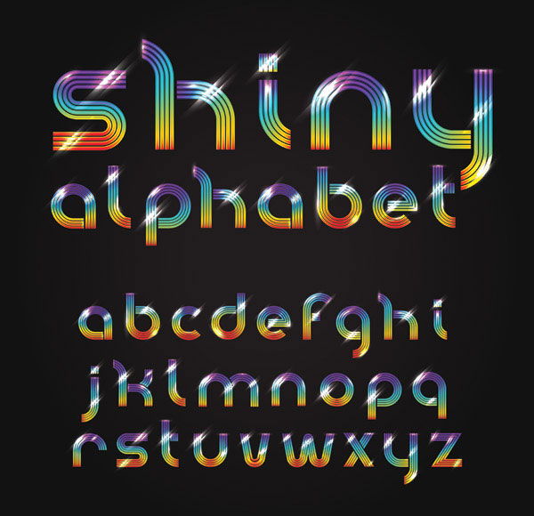炫光英文字矢量素材