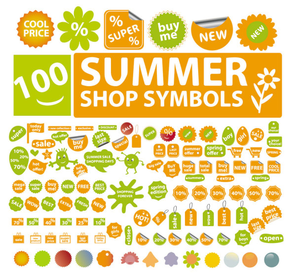 橙色标签04——矢量素材