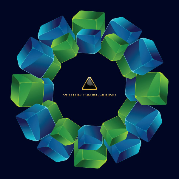 绚丽的立体方块01&mdash;&mdash;矢量素材