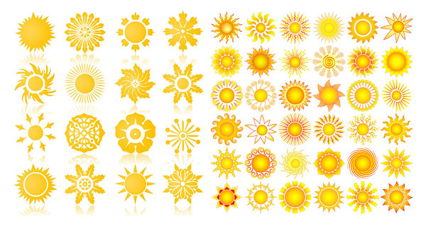 The sun graphic icons Vector