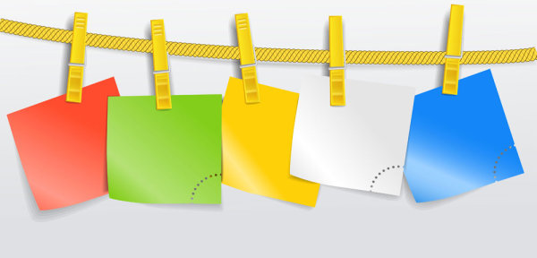 绳子上的空白纸张01&mdash;&mdash;矢量素材