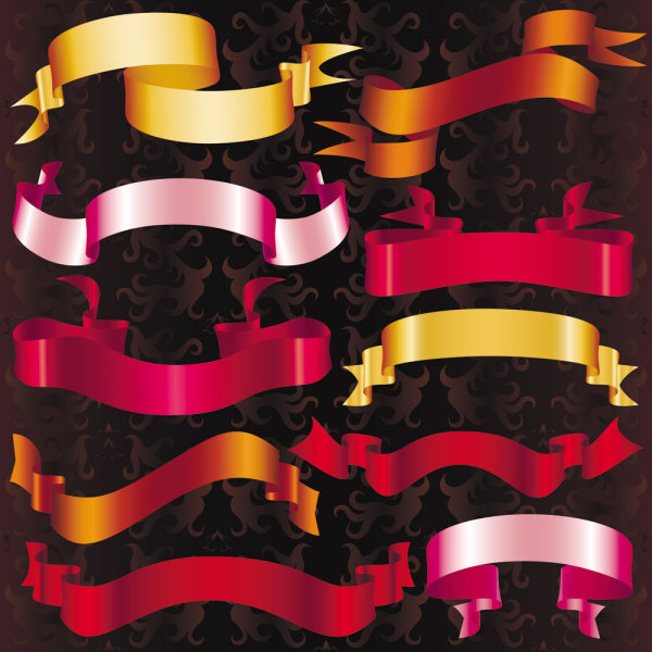 各式丝带03&mdash;&mdash;矢量素材