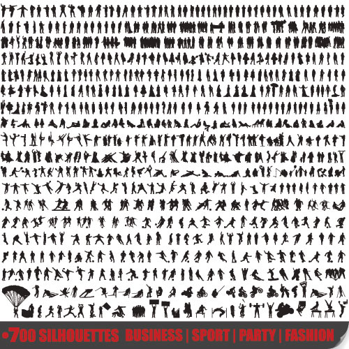 商业黑白剪影02——矢量素材