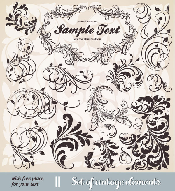 欧式花纹元素07&mdash;&mdash;矢量素材