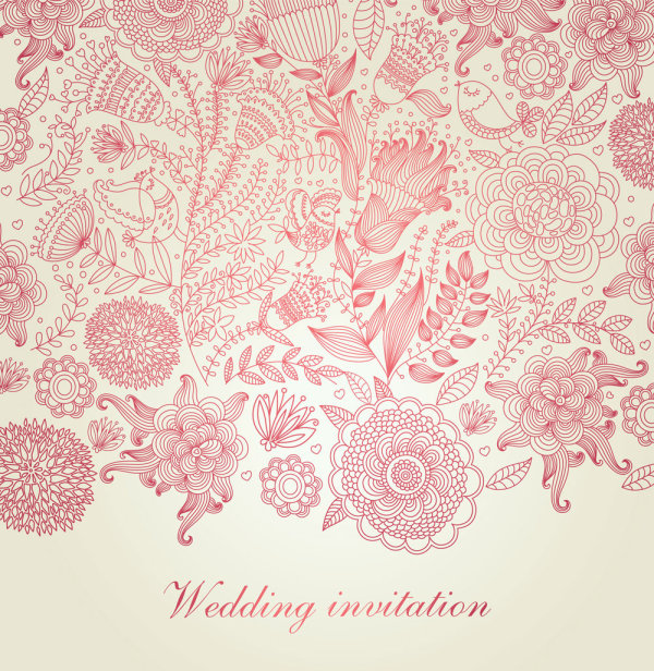 古典花卉图案05——矢量素材