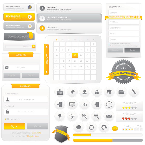 网页设计导航菜单01&mdash;&mdash;矢量素材