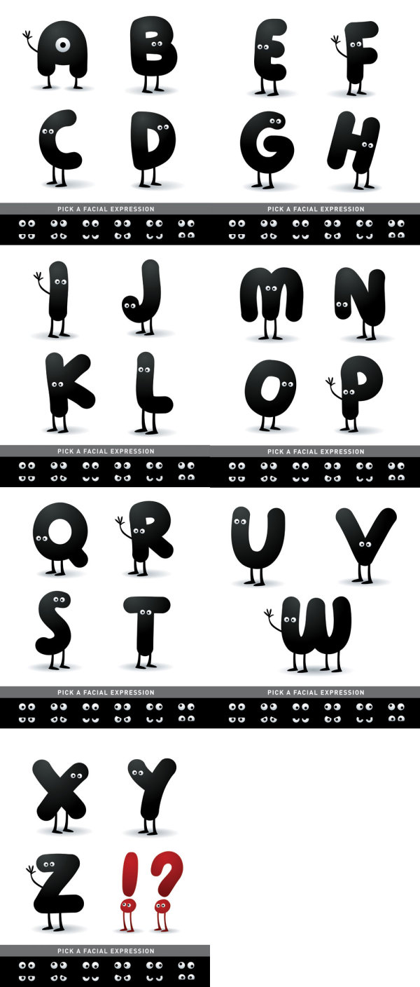 卡通字母&mdash;&mdash;矢量素材