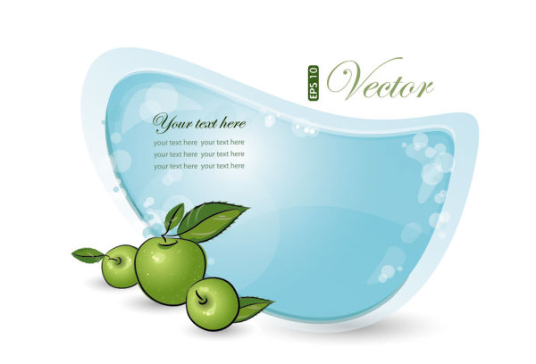 蓝色和绿色的对话框05&mdash;&mdash;矢量素材