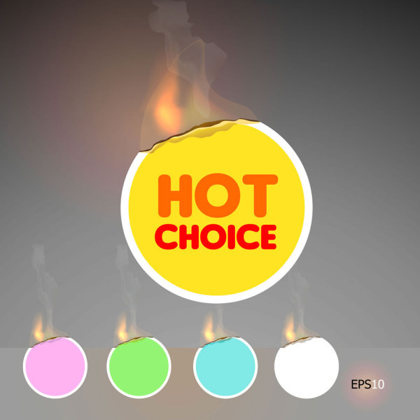 燃烧的标签05——矢量素材