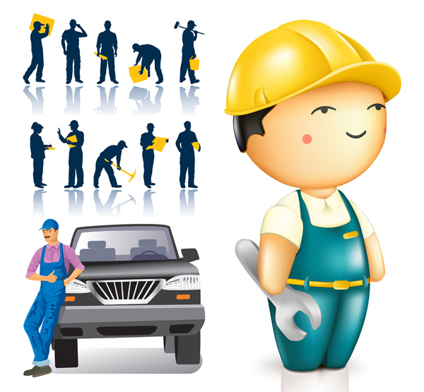 维修工人矢量素材