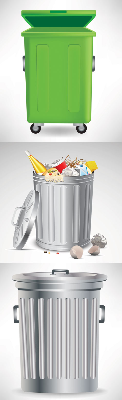 垃圾桶&mdash;&mdash;矢量素材
