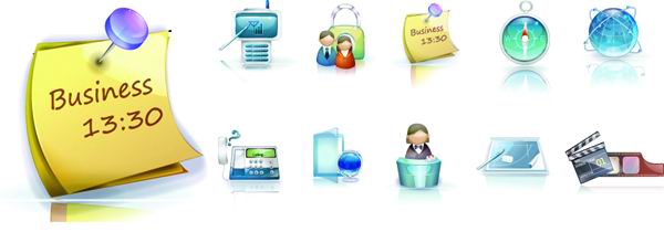The exquisite 3D business icon vector material -2