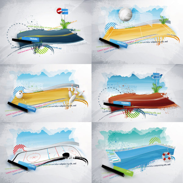 抽象场地图案&mdash;&mdash;矢量素材